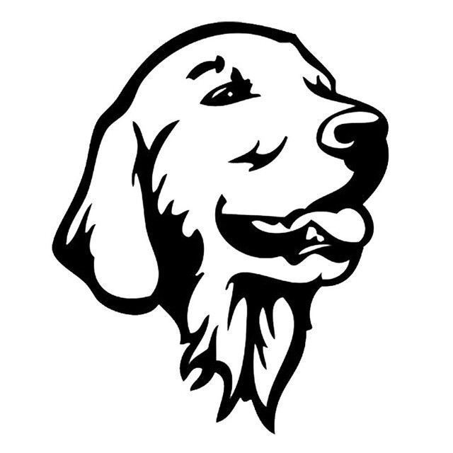Vinyl Decal – Golden Retriever (Dog), May Customize w/ Name, Various Sizes