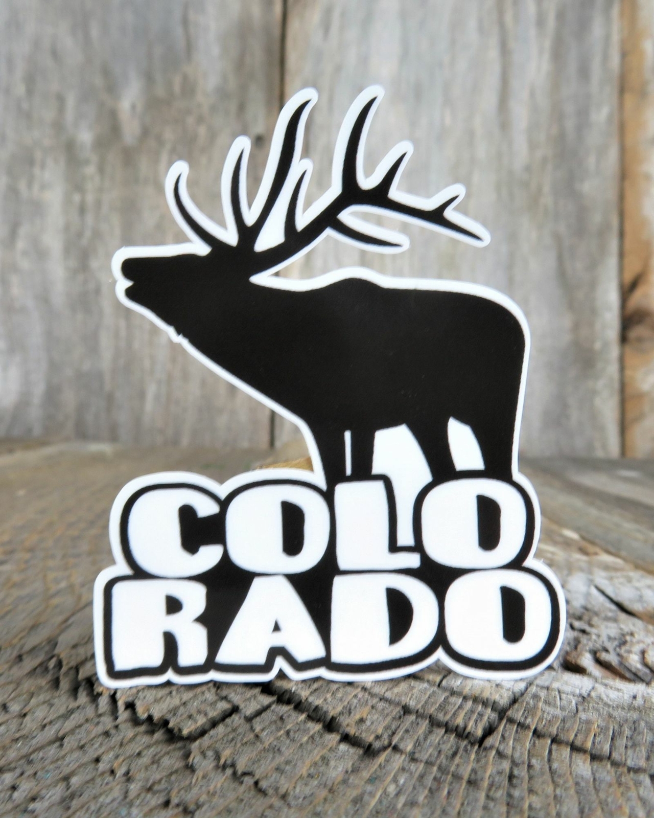 Colorado Elk Sticker Mule Deer Block Letters Sticker Hunter Outdoor Souvenir