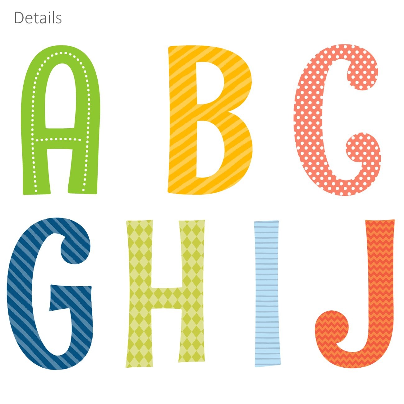 DS8-1701A Uppercase Alphabet ABC Letter Wall Stickers Wall Decals Peel and St…