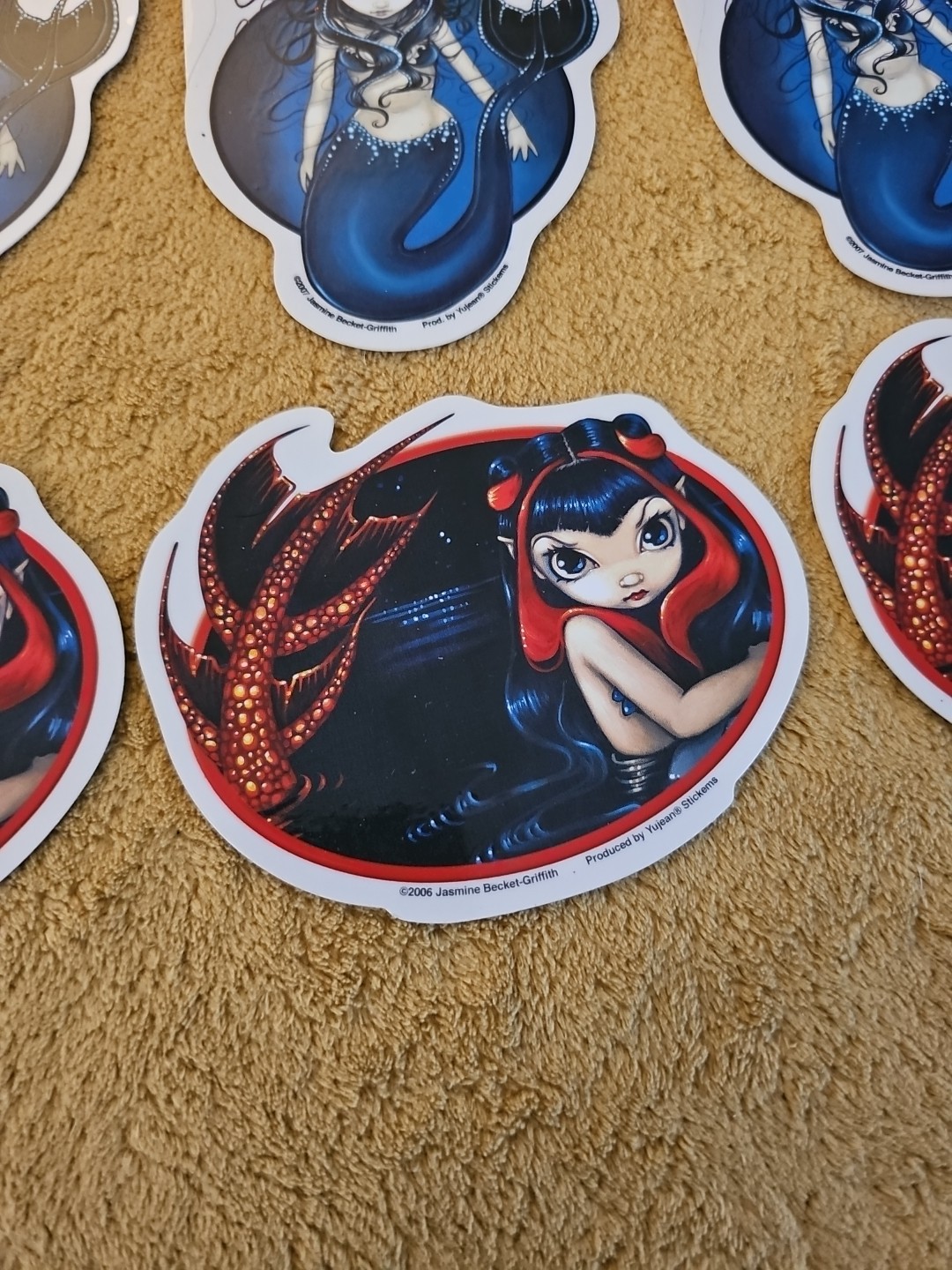 Yu-Jean Fantasy Stickers Lot (7) Y2K 2006 2007 Mermaids Unicorns