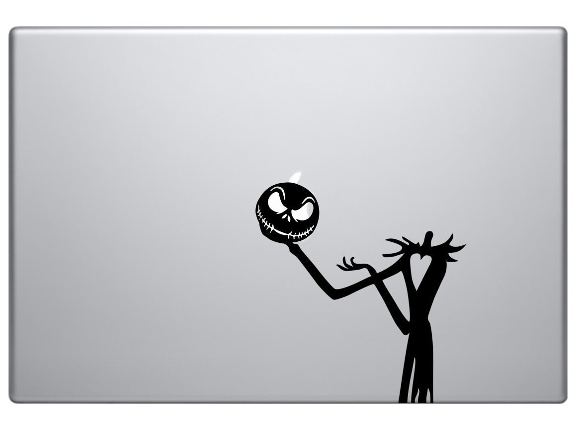 Jack Skellington Holding His Head Macbook Notebook Laptop Decal Sticker Black