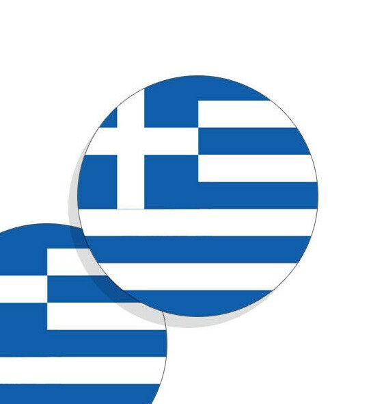 Greece Flag Stickers Flag Decals Vinyl Stickers Round Indoor Outdoor 4 pack