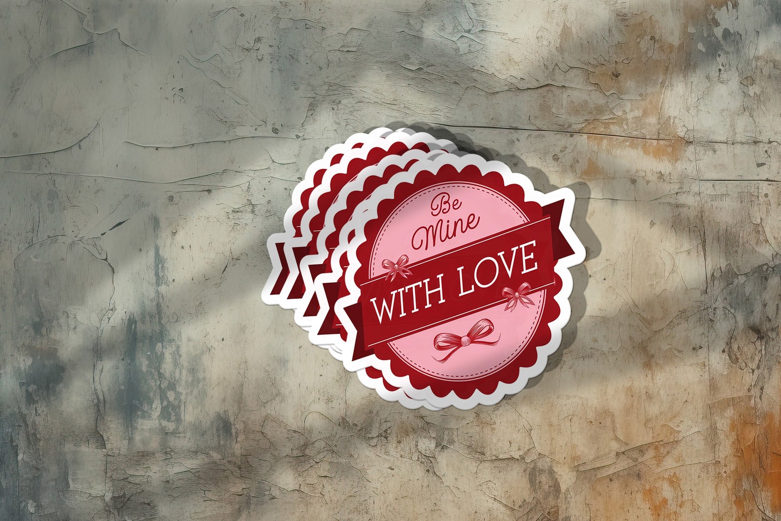 Be Mine With Love Vinyl Sticker