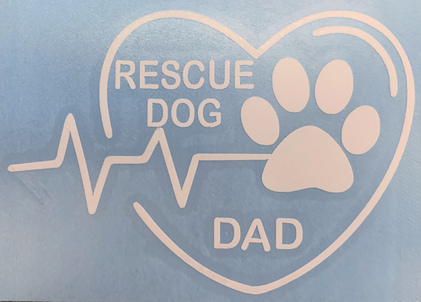 RESCUE DOG MOM or DAD – Outdoor Vinyl Decal / Sticker – Hot Pink or White