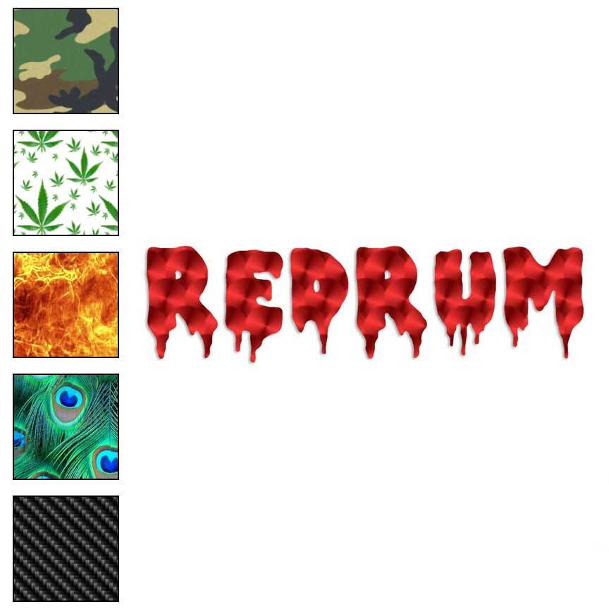 Redrum, Vinyl Decal Sticker, 40 Patterns & 3 Sizes, #1281