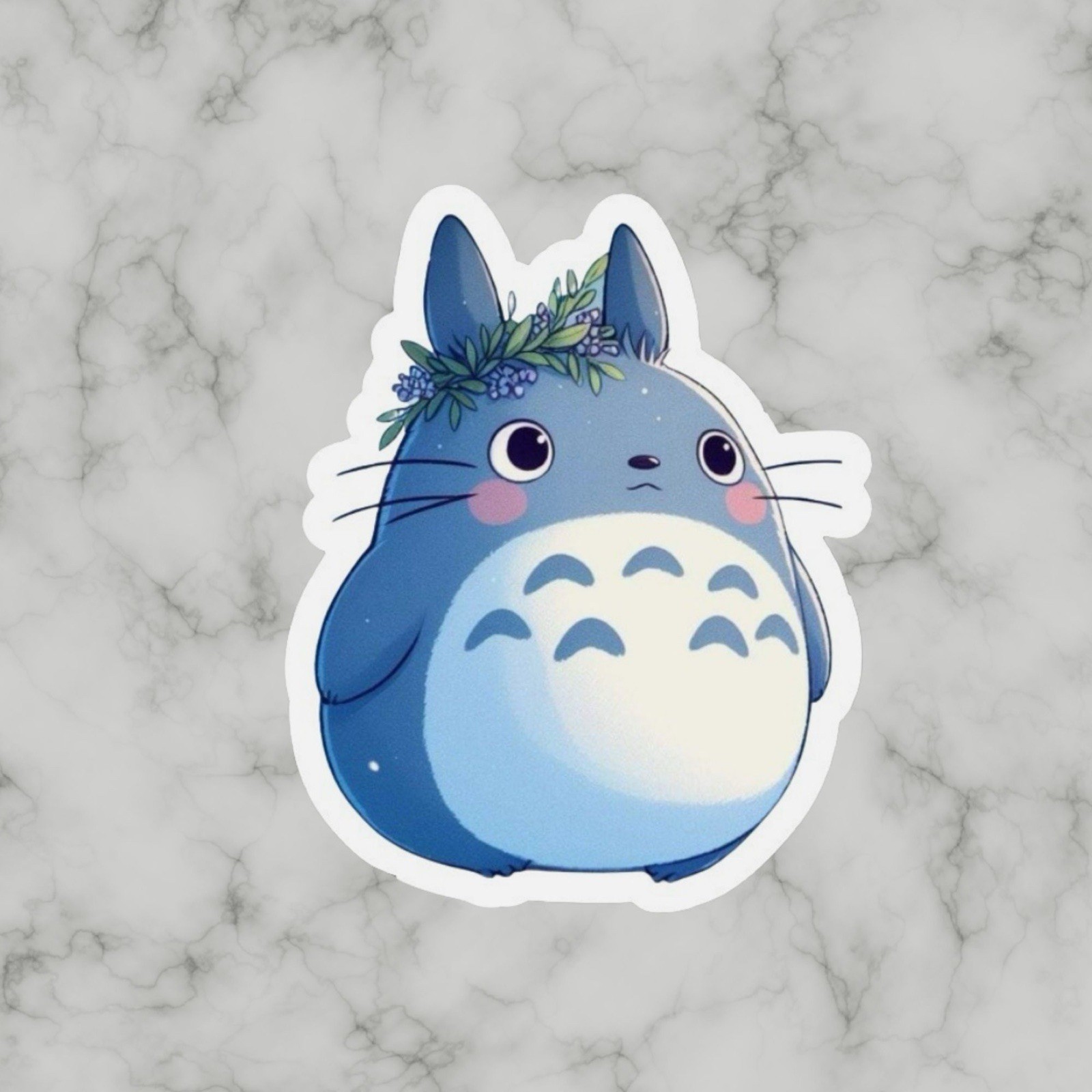 Totoro, Cute Fun Gray Anime Adorable Glossy Vinyl sticker, Decal