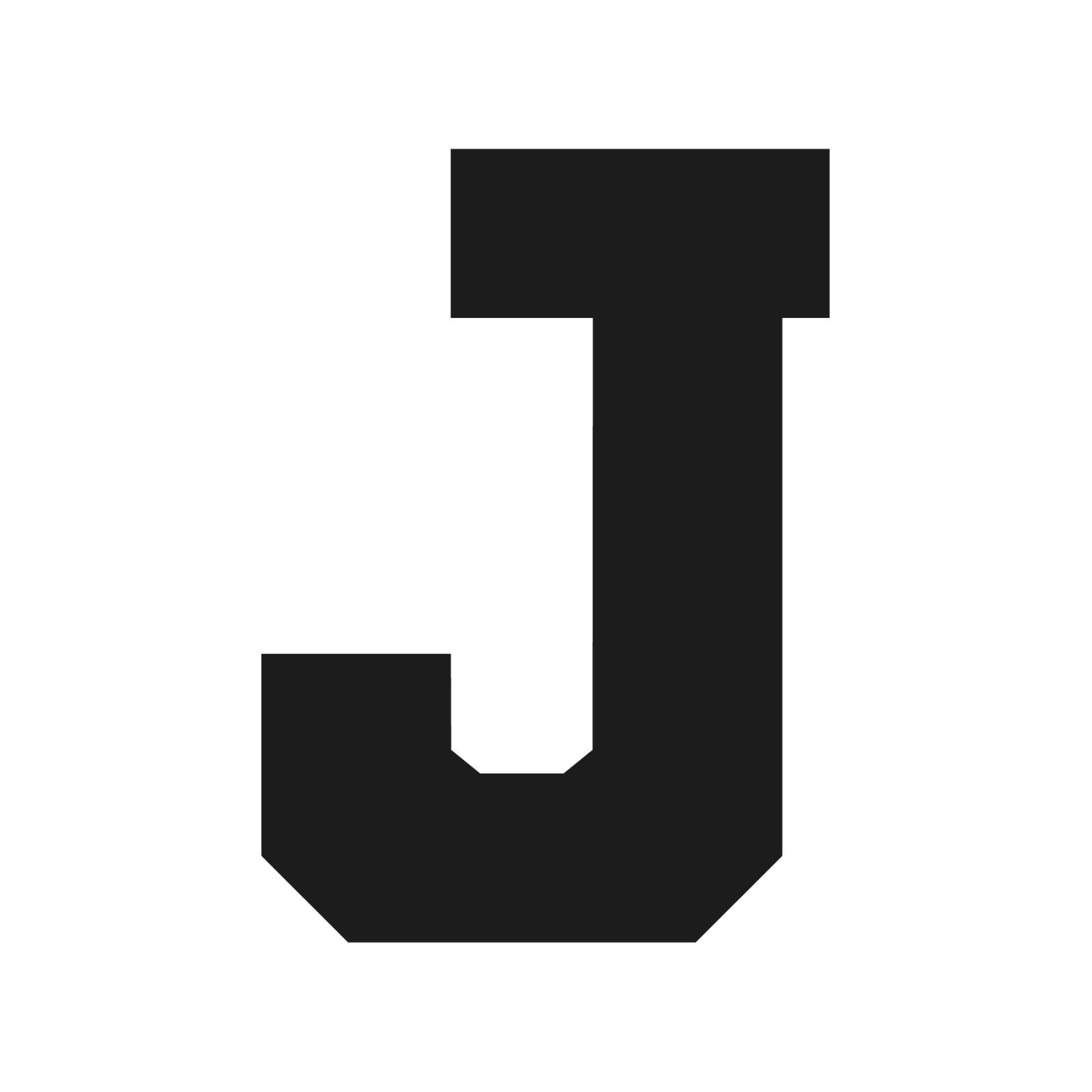 Letter J Varsity font Vinyl decal bold sports font Sticker