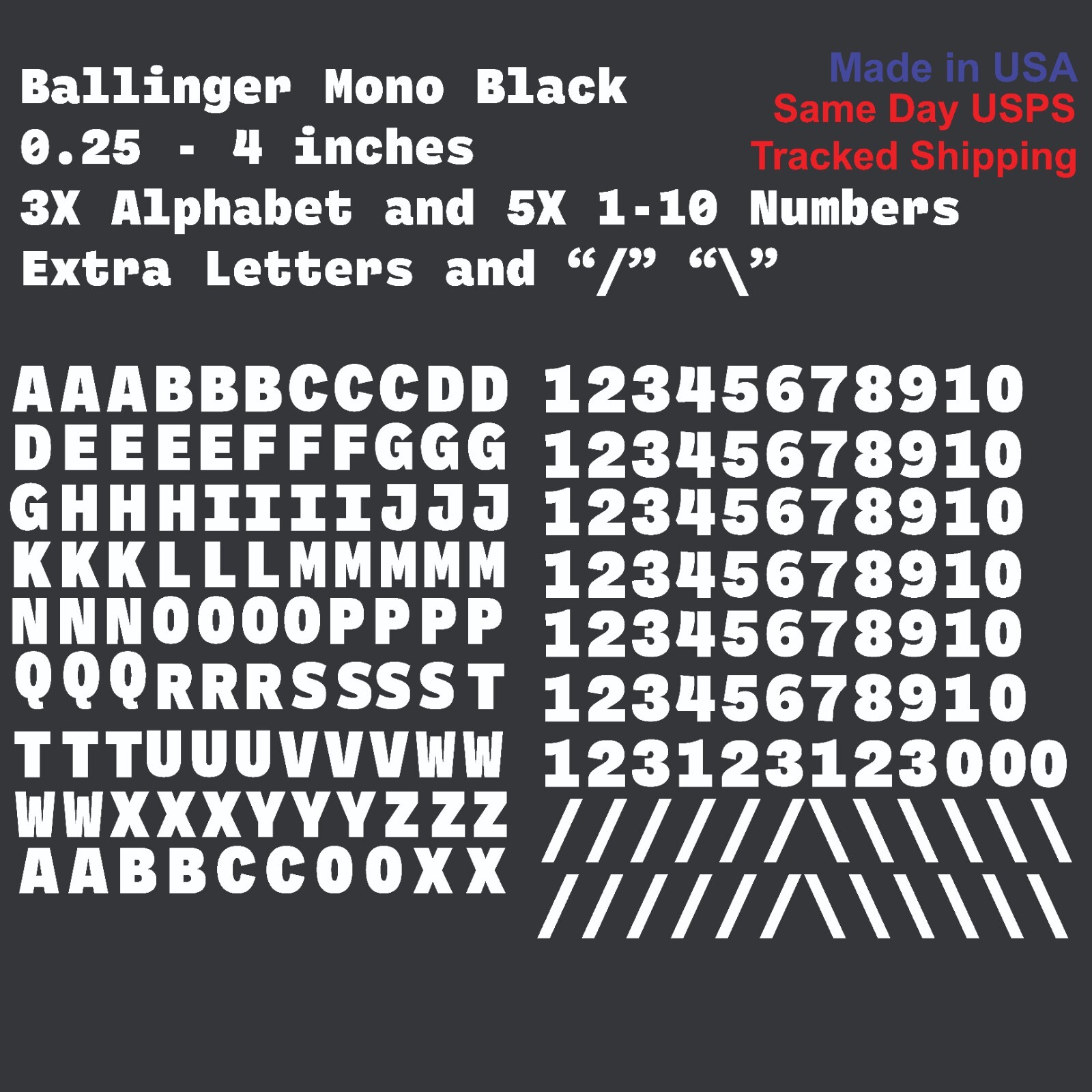 3XAlphabet A-Z & 1-10 Vinyl Decal Numbers – Mailbox, Shop, Wall, Address, Locker