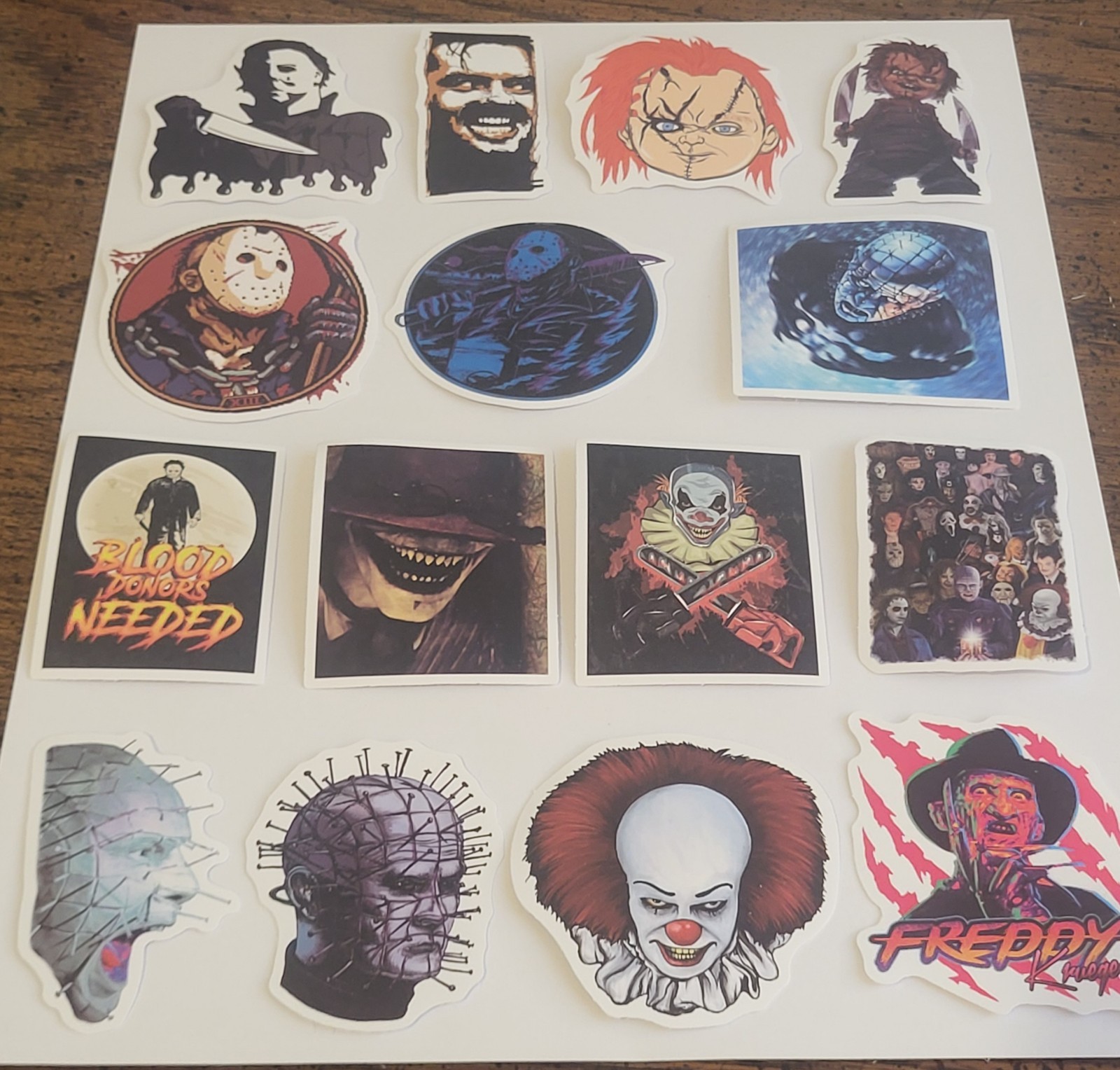 10 PCS Halloween Scary Spooky Movie Characters Stickers BRAND NEW Set B