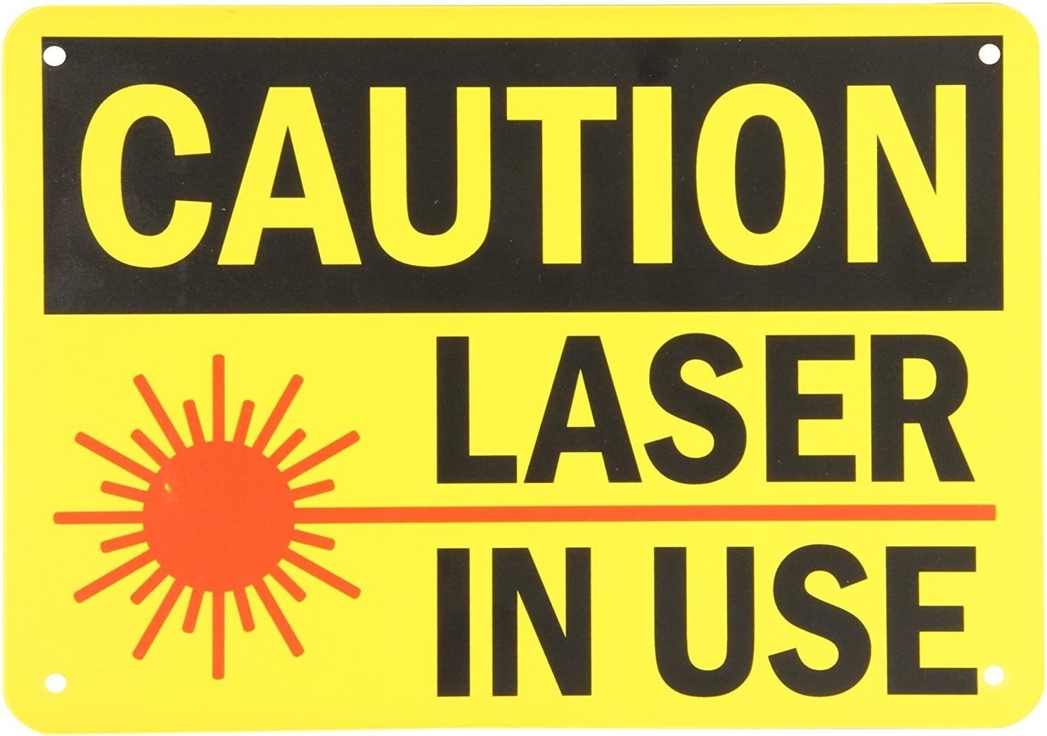 (2 Pack) Caution: Laser in Use Sticker 7 x 10 Inches