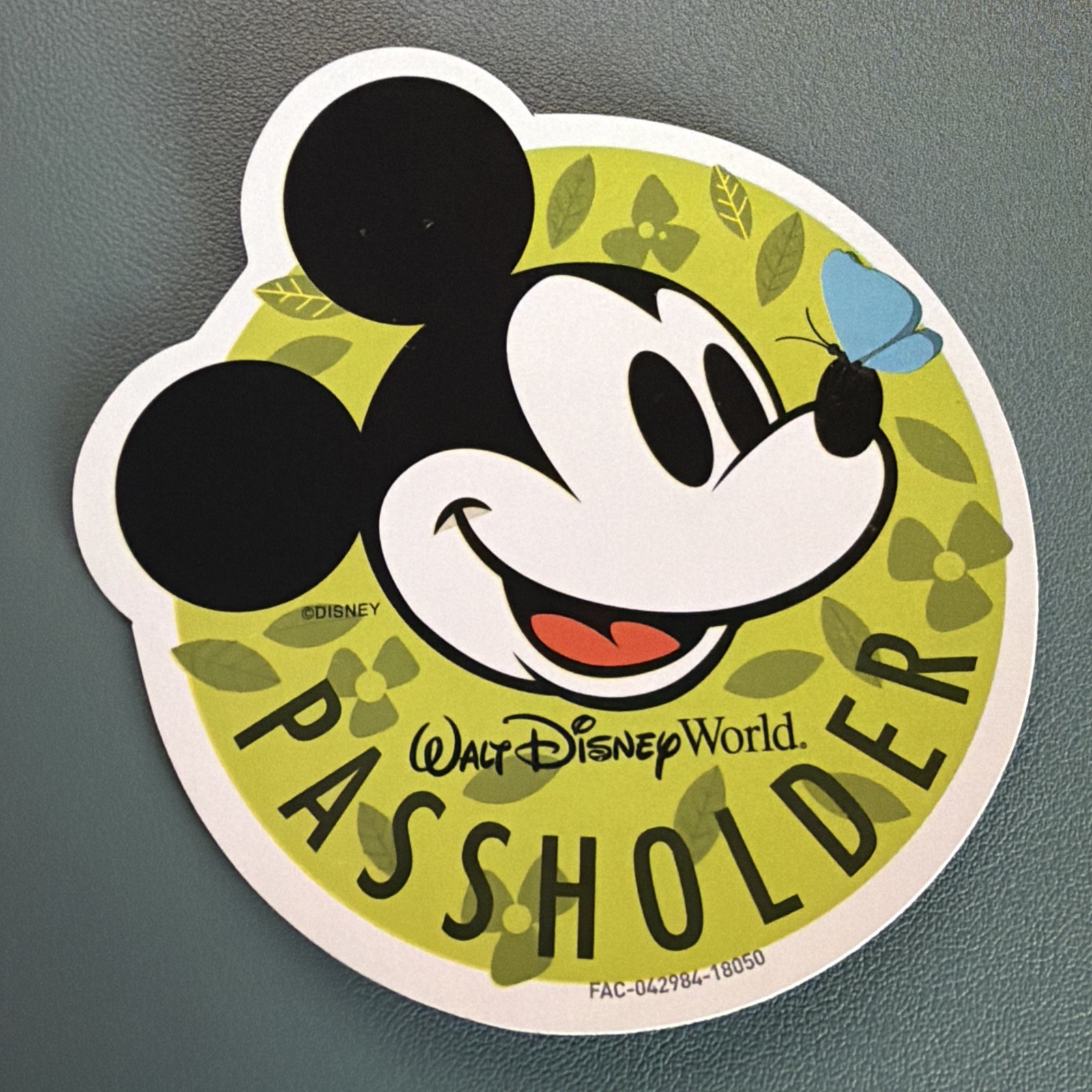 Disney WDW AP Passholder Magnet Mickey Mouse Epcot Green Butterfly GENIUNE