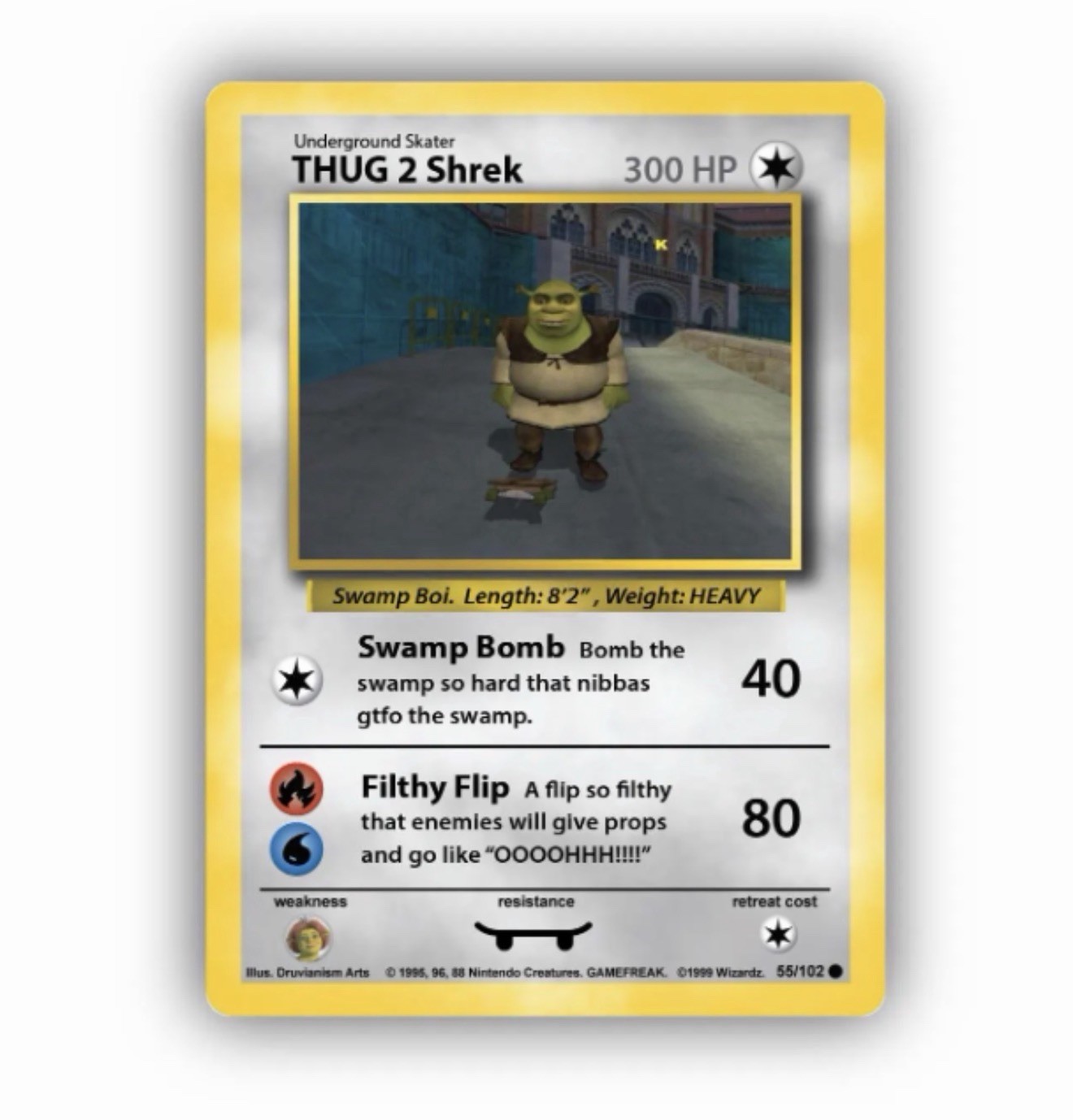 3” Shrek Pokémon Card Sticker Vinyl Decal Gloss Finish Dishwasher Safe