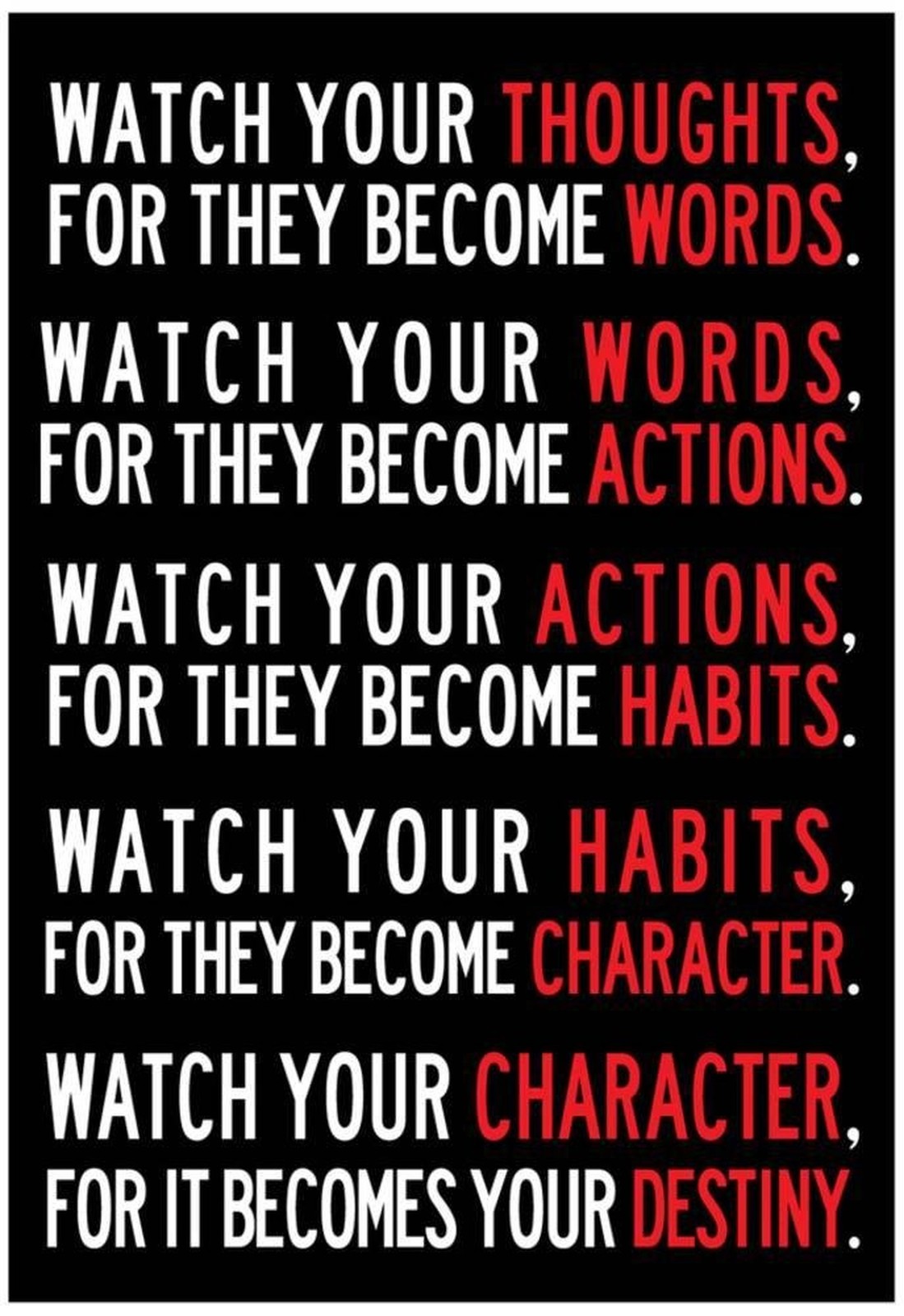 ArtEdge Watch Your Thoughts Motivational Poster Print 13×19 in Living Room