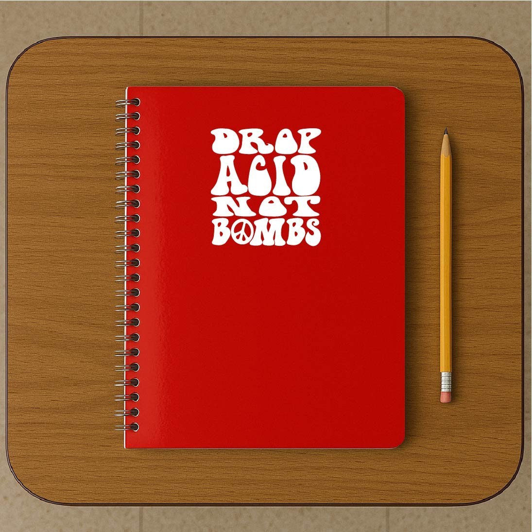 Drop Acid Not Bombs Decal Sticker Peace Sign Symbol Love Hippie Retro 70s No War