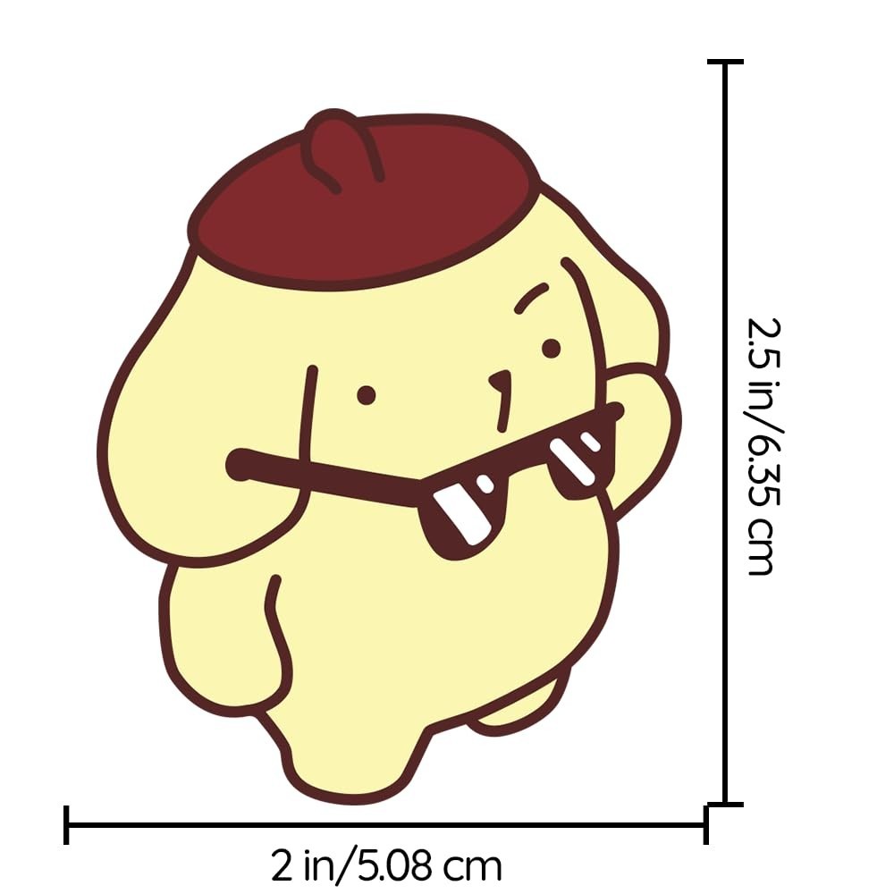 Pompompurin with Sunglasses Cute and Kawaii, Water-Resistant 2"W x 2.5"H