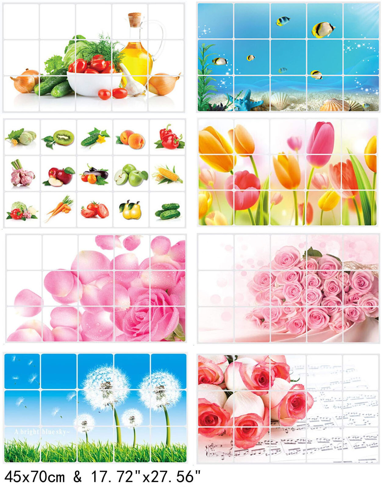 Vegetables Kitchen Oil Proof Wall Stickers Cherry Backsplash Tile Decor Decals