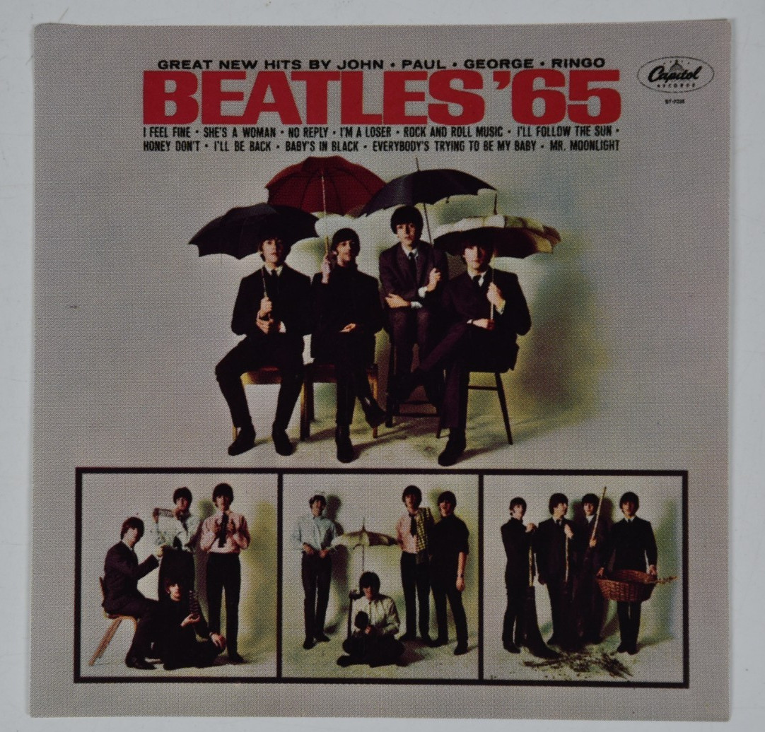 Vintage The Beatles '65 Insert Album Cover Art 6" Art Print 45 Record Paper ONLY