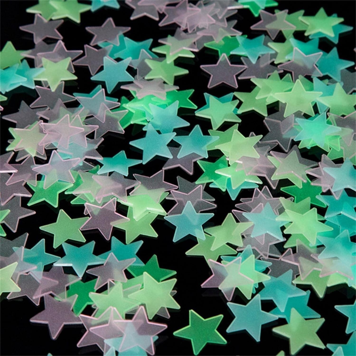 50 Pcs Multicolor Glow in The Dark Luminous Stars Fluorescent Noctilucent Pla…