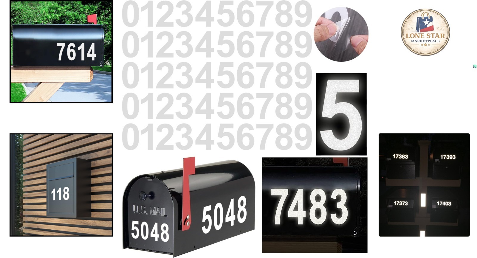 Stylish Reflective Mailbox Number Stickers – Waterproof 2" x 5 for Easy ID