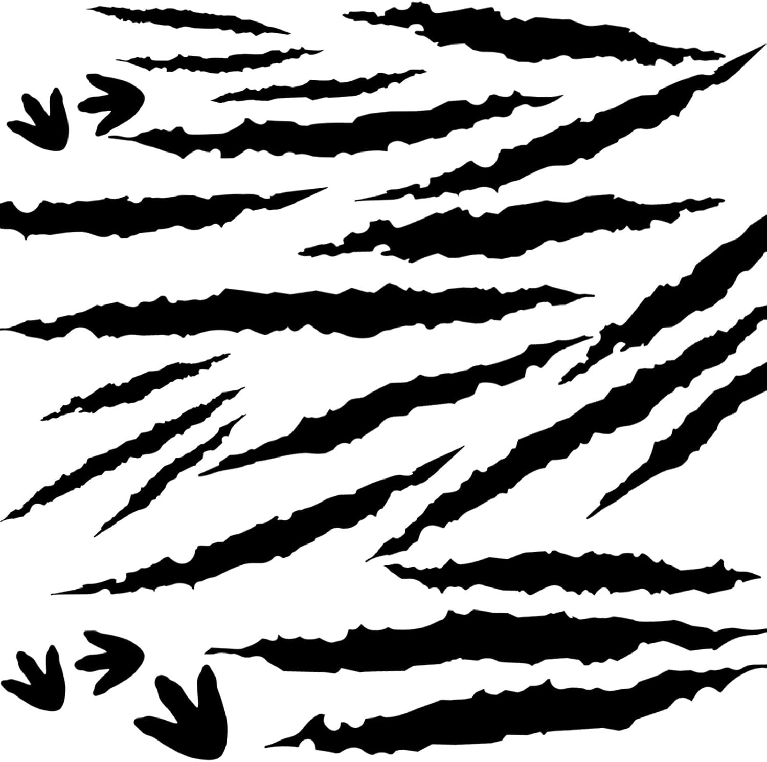 78 Pcs Dinosaur Footprints Floor Decals Black Ripped Scratches Vinyl Sticker Rem