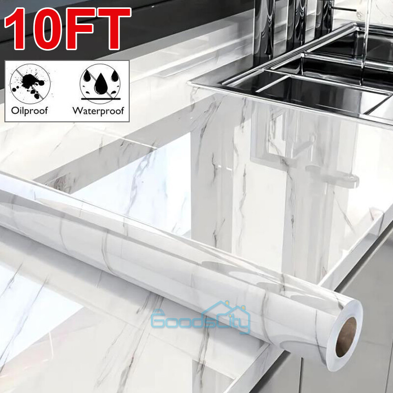 9.8ft Marble Contact Paper Self Adhesive Peel Stick Wallpaper Kitchen Countertop