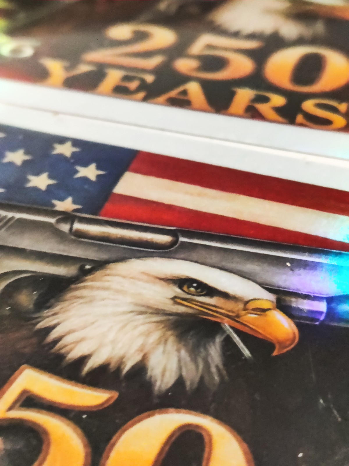 2 USA 250 Commemorative Holographic Eagle sticker Toolbox, Fridge Cooler Laptop
