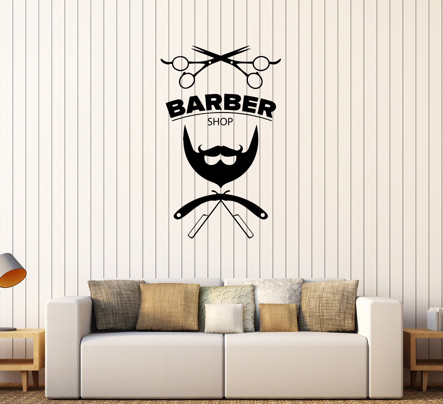 Wall Decal Barber Beard Men’s Style Salon Vinyl Sticker (ed1941)