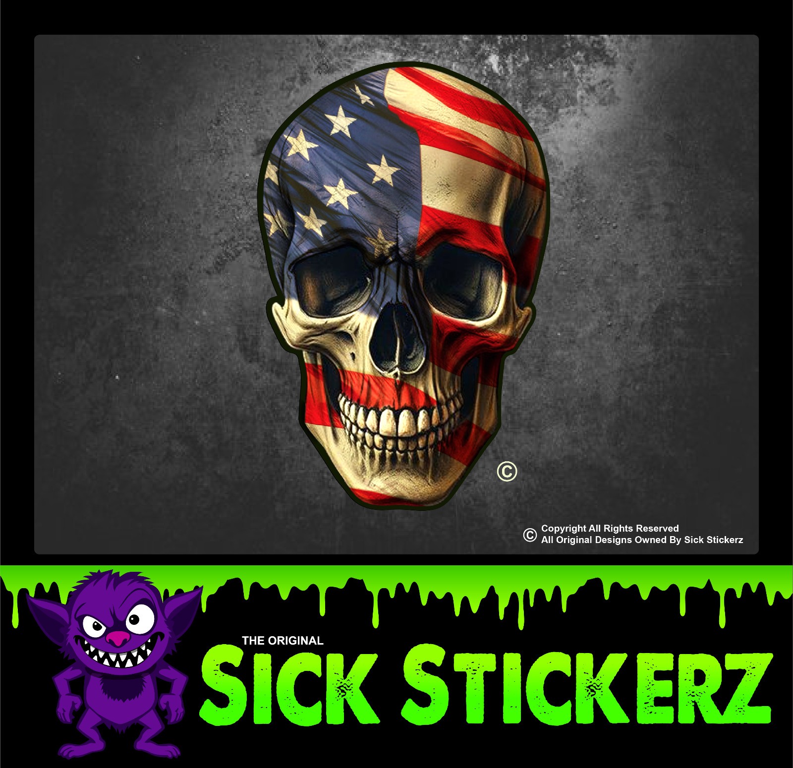 American Flag Skull Freedom Sticker Decal Car Truck