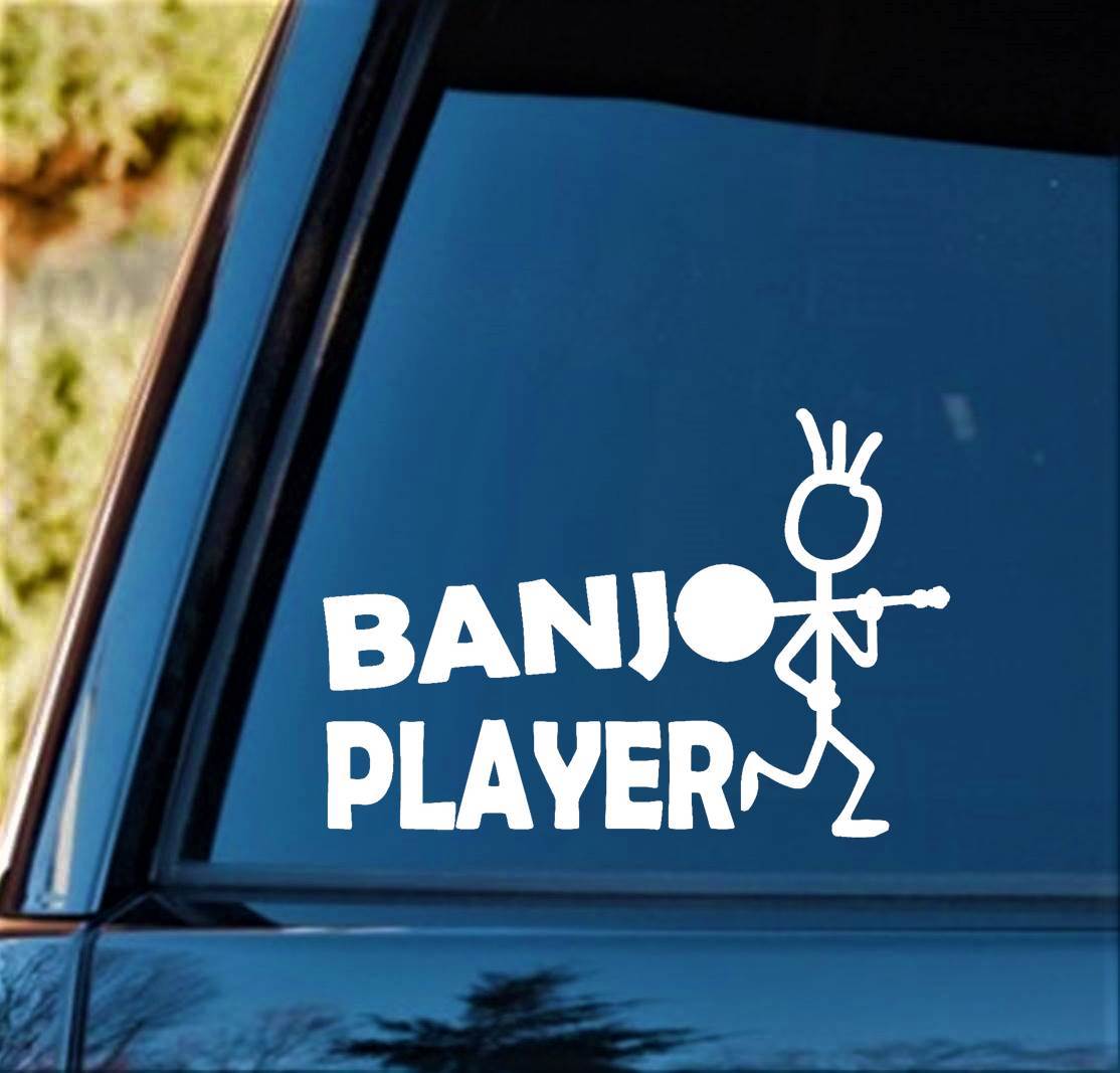 Banjo Player Bluegrass Decal Sticker *M1143 Laptop Guitar Bass Mandolin 5 String