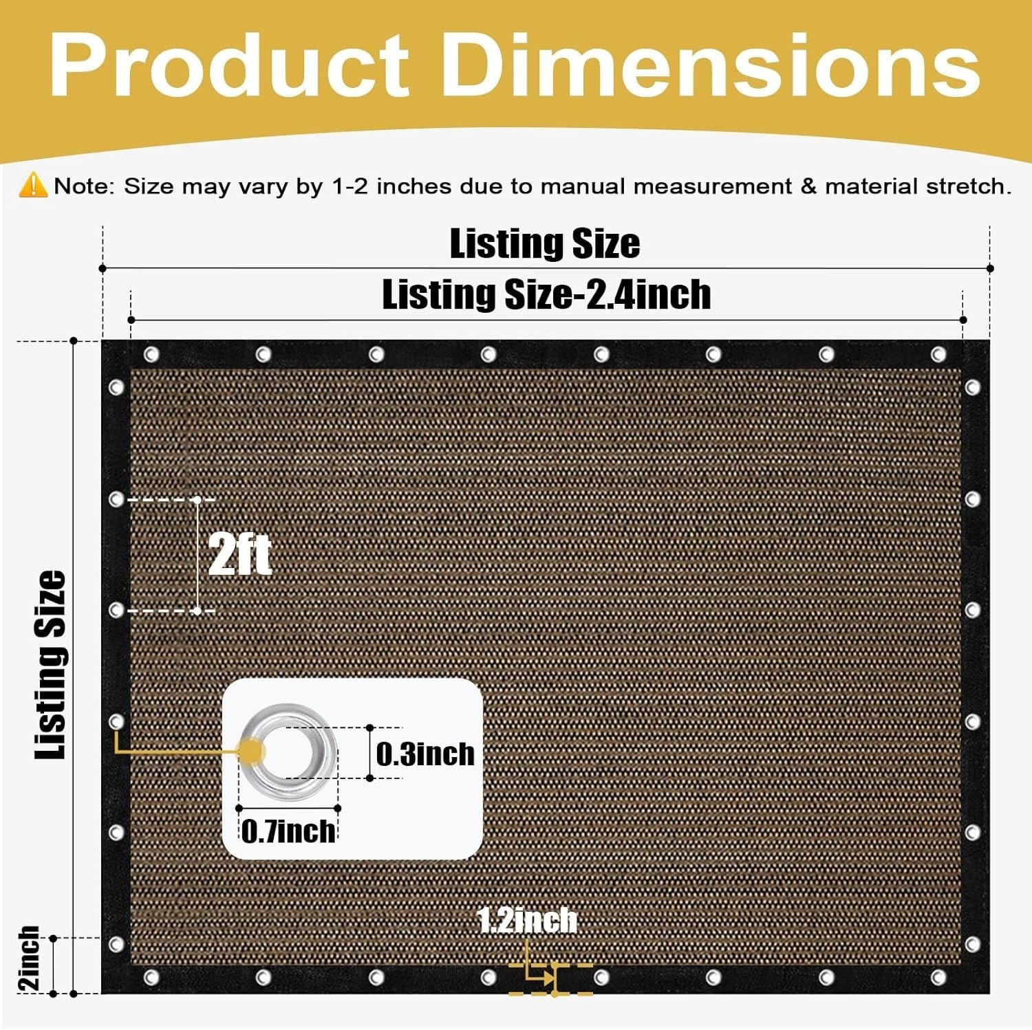 90% Sun Shade Cloth with Grommets, 10' X 12' Pergola Shade Cover Canopy, Mesh…