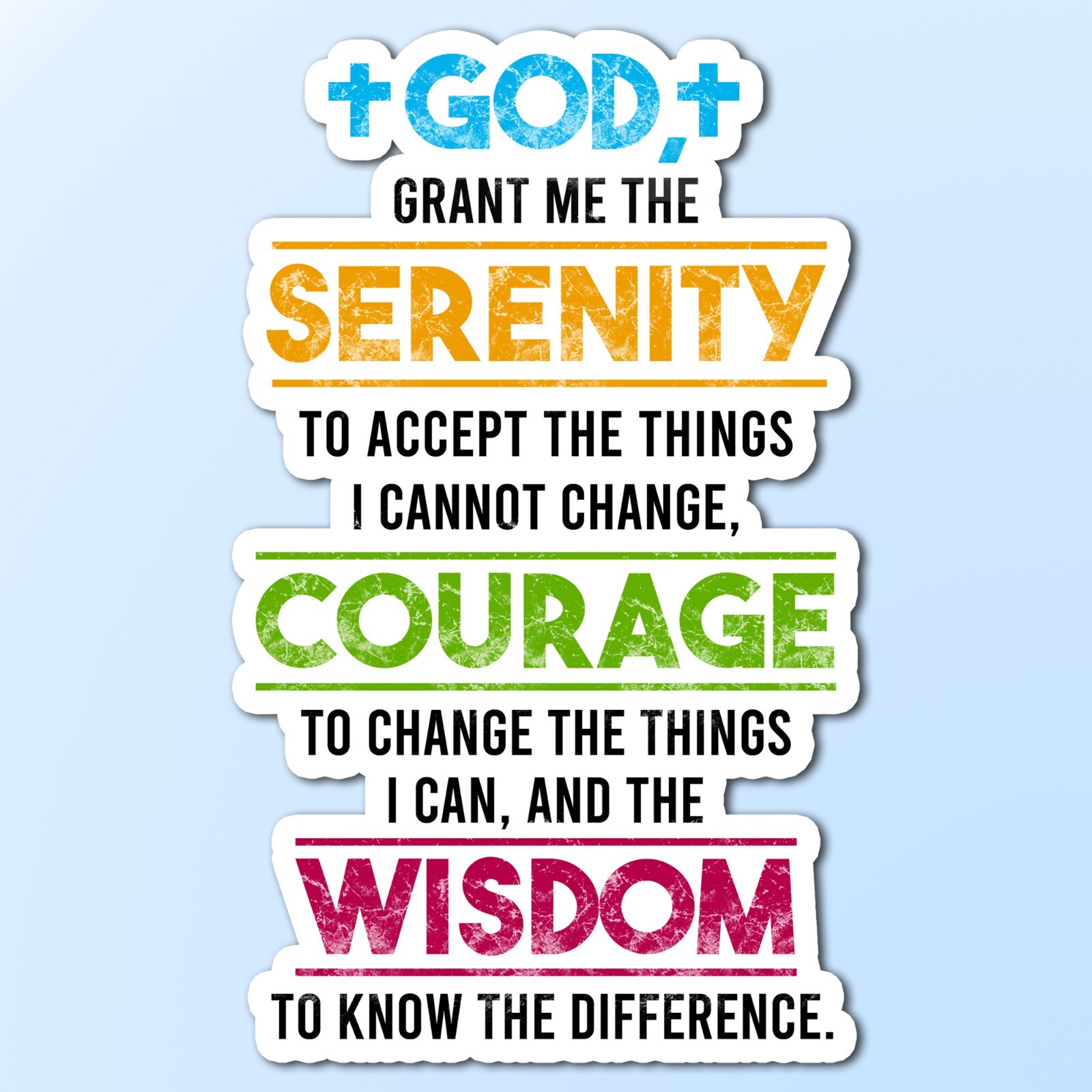 Serenity Prayer Courage Wisdom Inspirational Vinyl Decal Laptop Sticker 4 x 2.5"