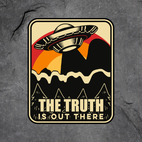 UFO sticker vinyl decal the truth is out there alien space forest funny novelty