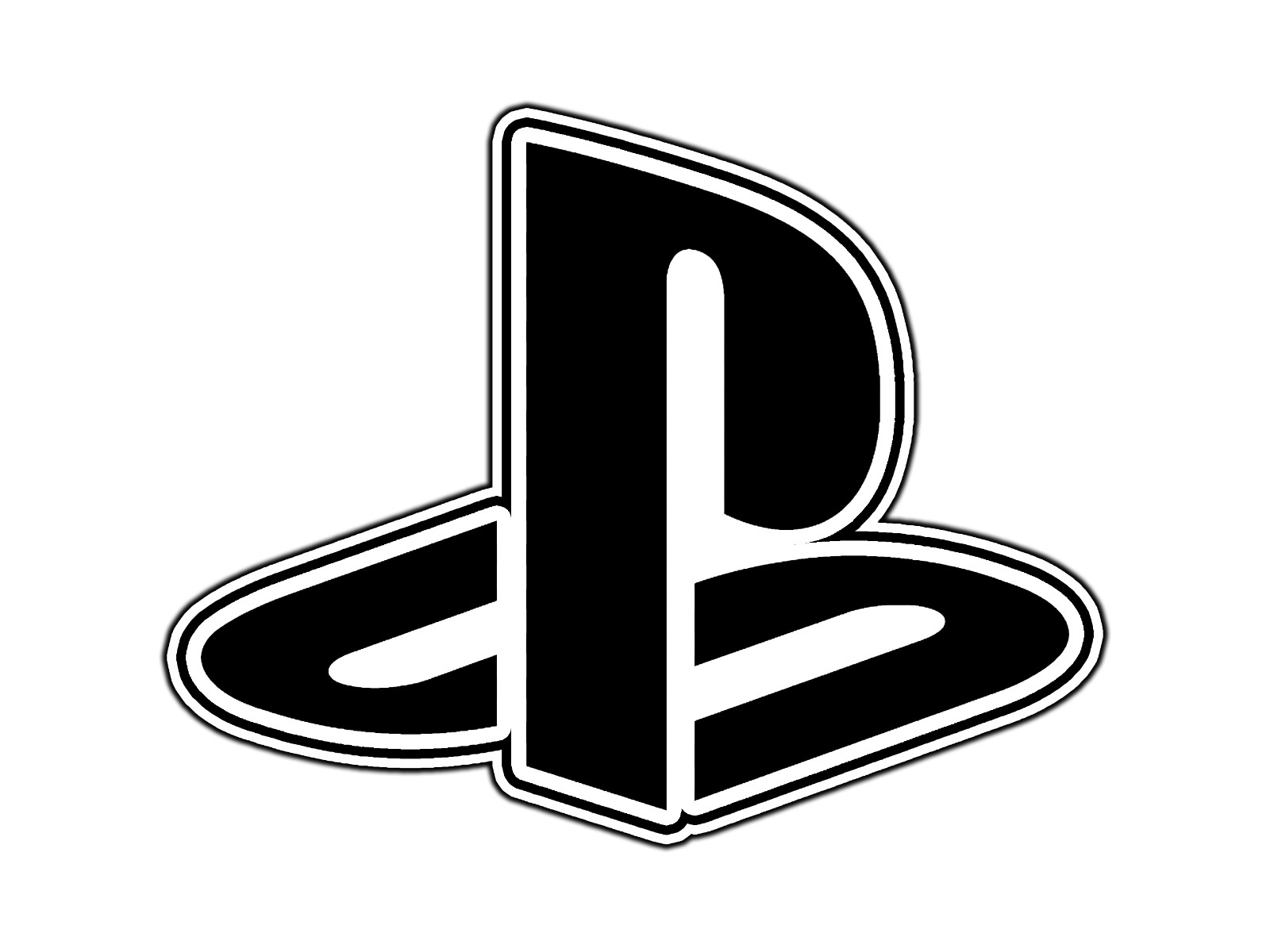 #0763 PlayStation Black And White Logo Sticker Brand Waterproof Vinyl Decal Car