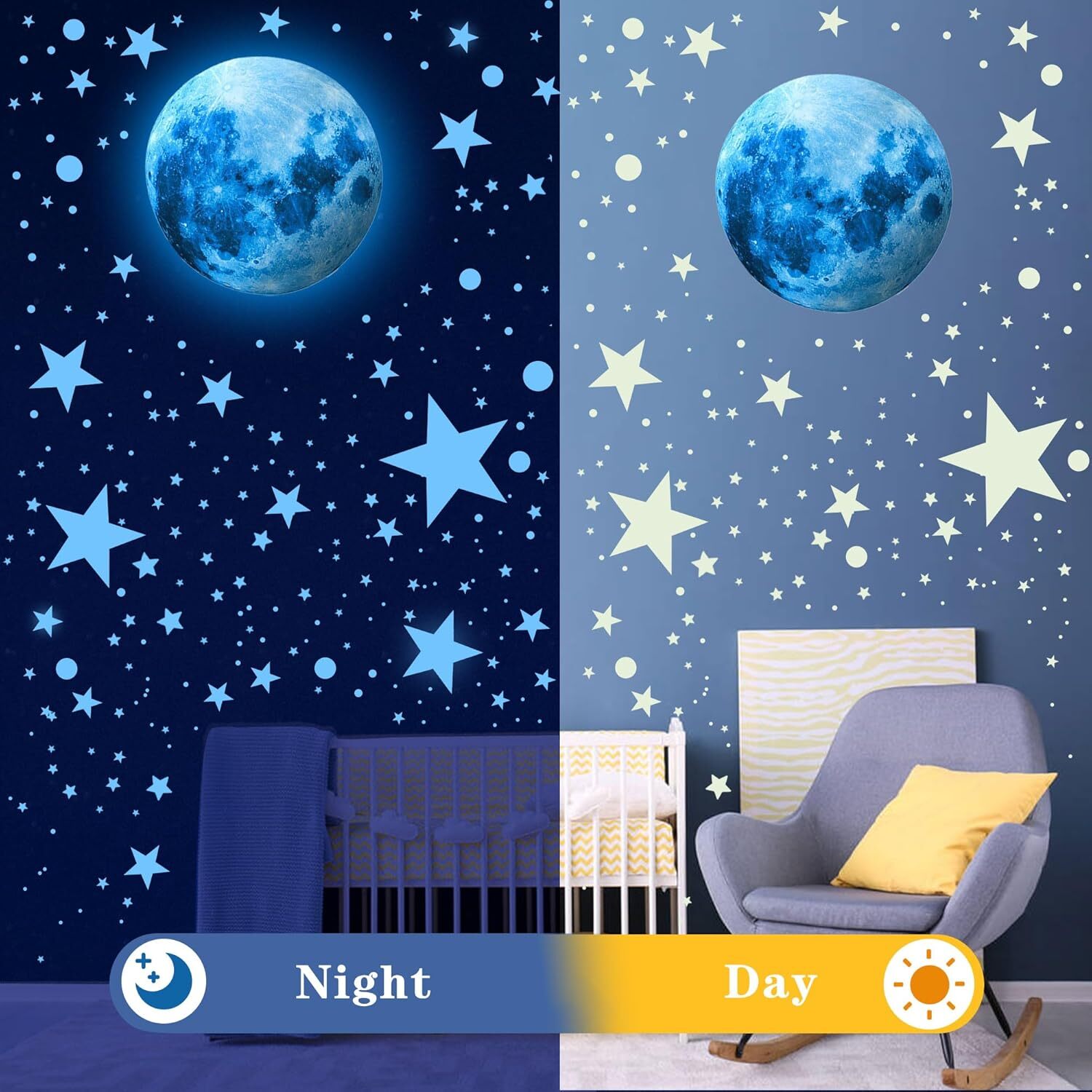 Glow in The Dark Stars Ceiling Stars Glow in The Dark Moon and Star Space Galaxy