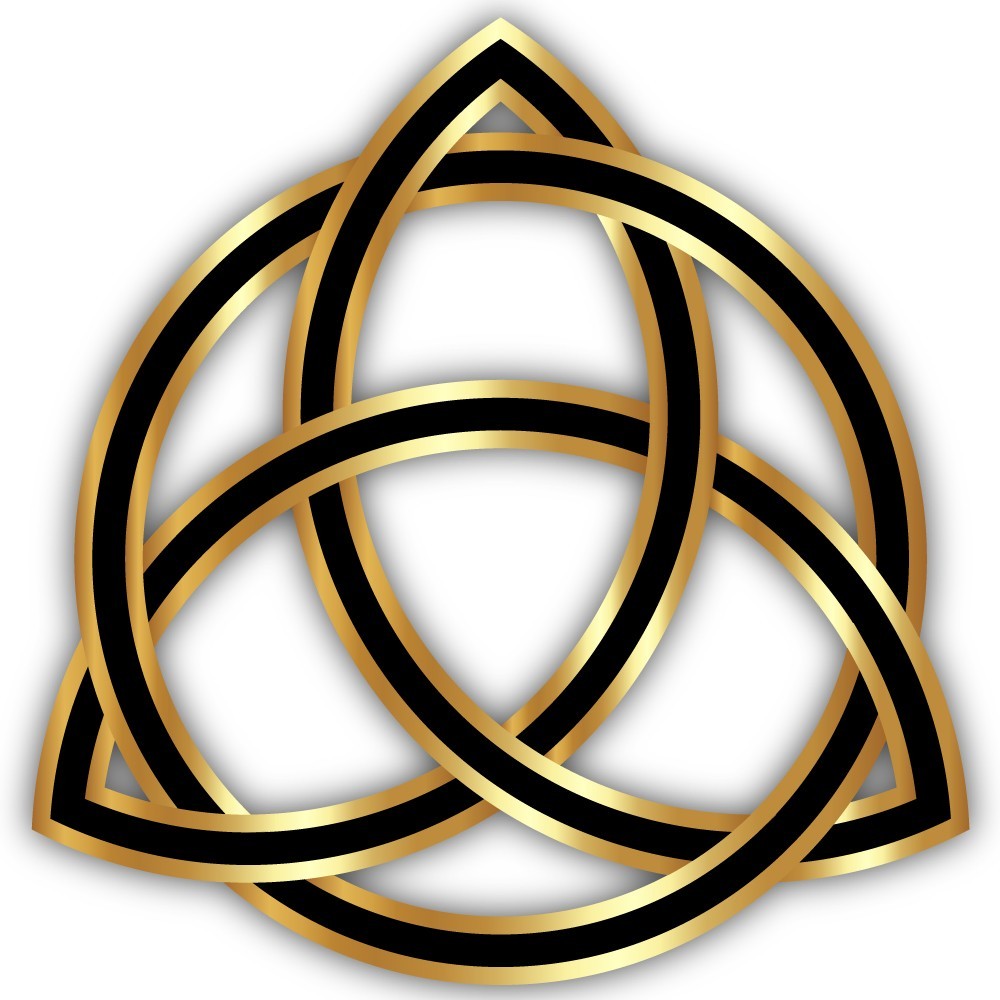 Gold Celtic Triquetra Symbol Cut To Shape Vinyl Sticker