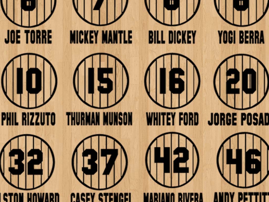 Retired Yankees Pinstripe Jersey Baseball Design Vinyl Decals (23 Sticker Sheet)
