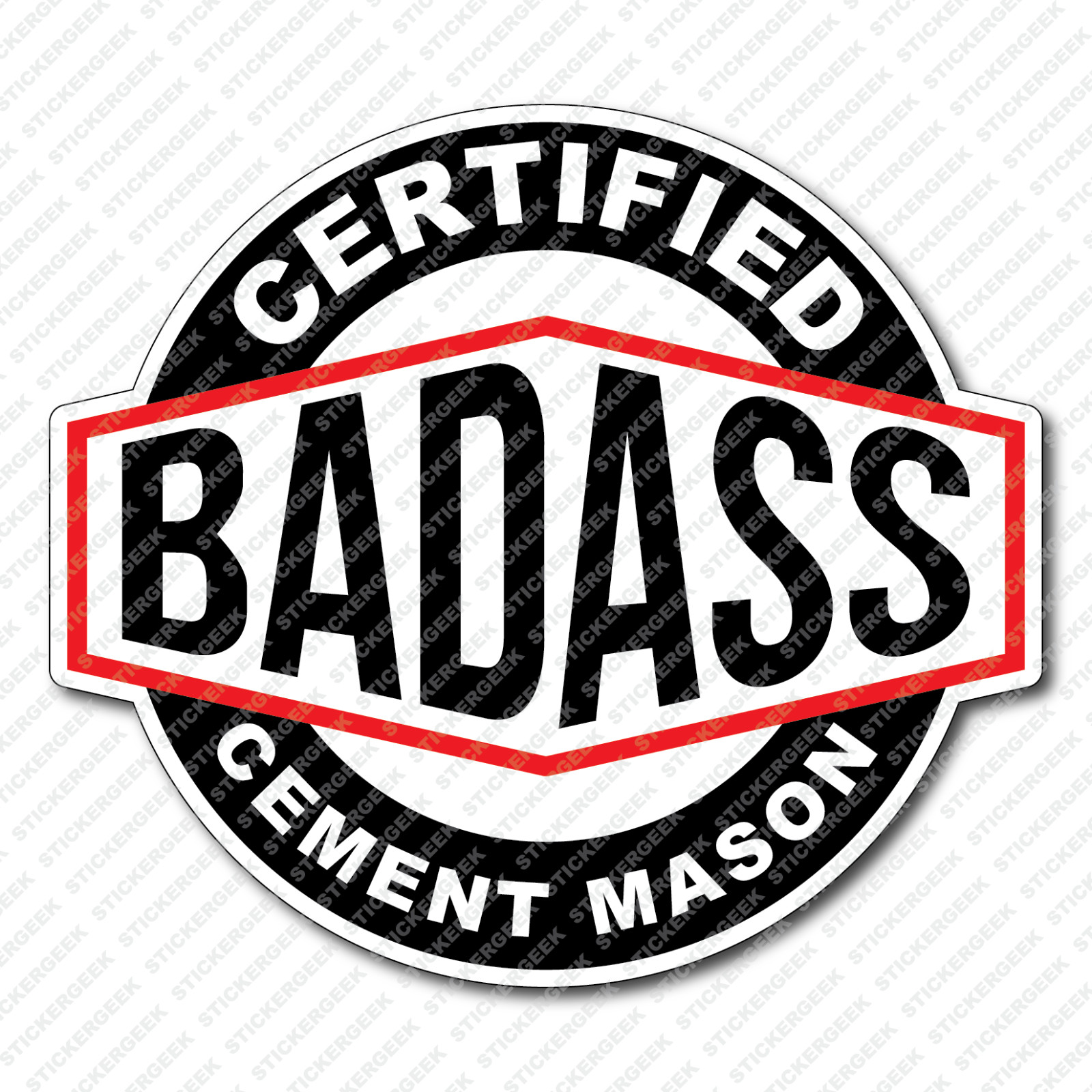 Certified Cement Mason Water Bottle Helmet Union Construction Toolbox Sticker