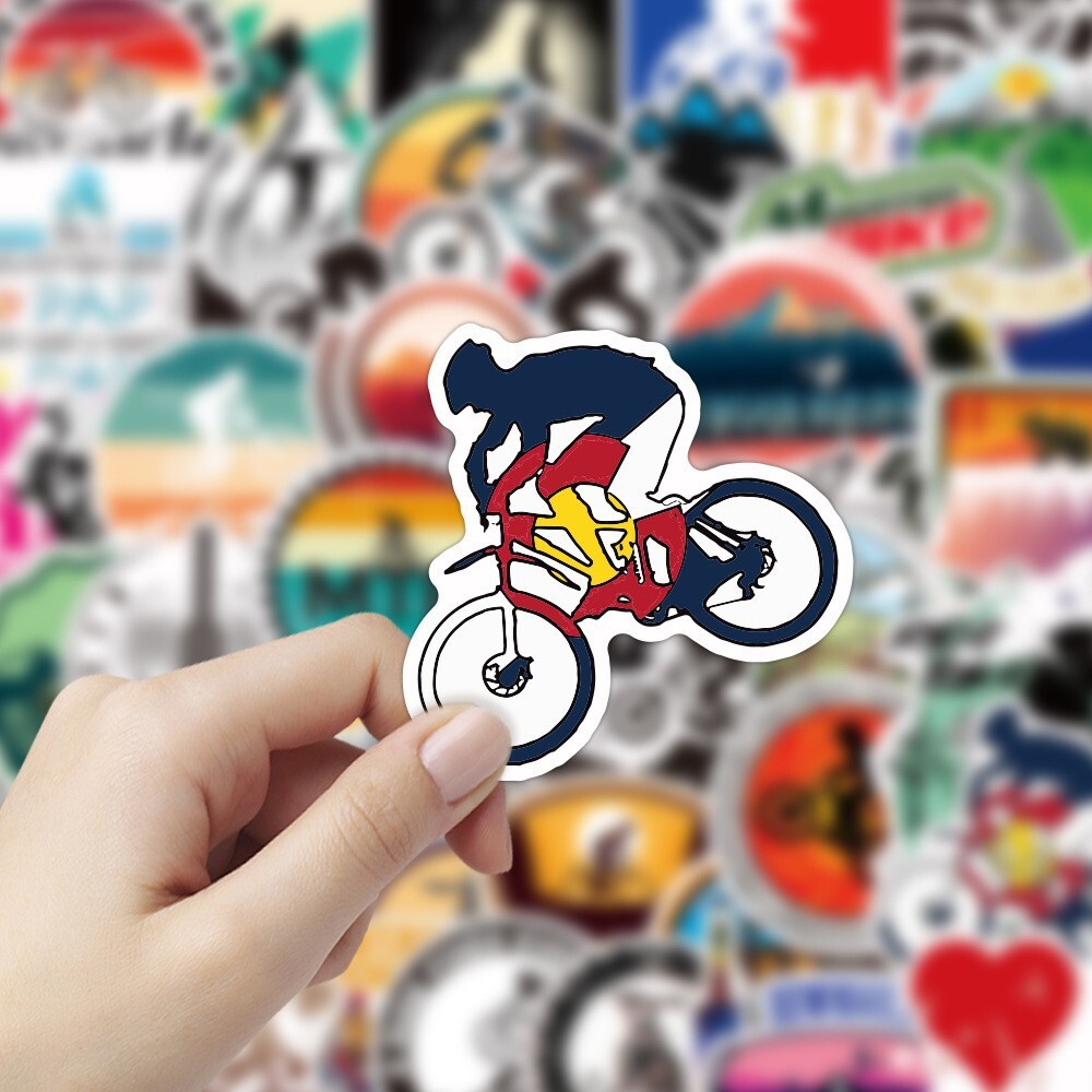 100Pcs Outdoor Mountain Bike Sticker for Teens Girls Water Bottles Waterproof