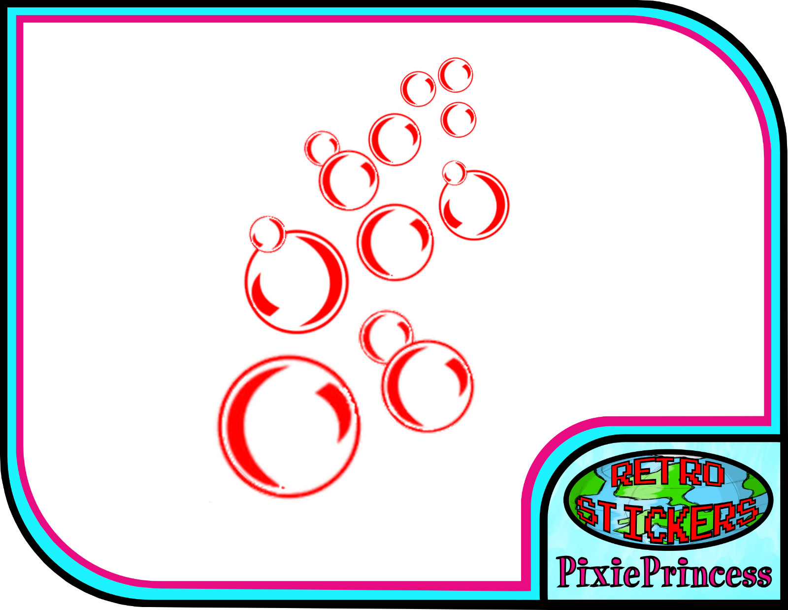 Bubbles B Vinyl Stickers Wall Bathroom Bath Shower Window Mirror Tile Art Decal