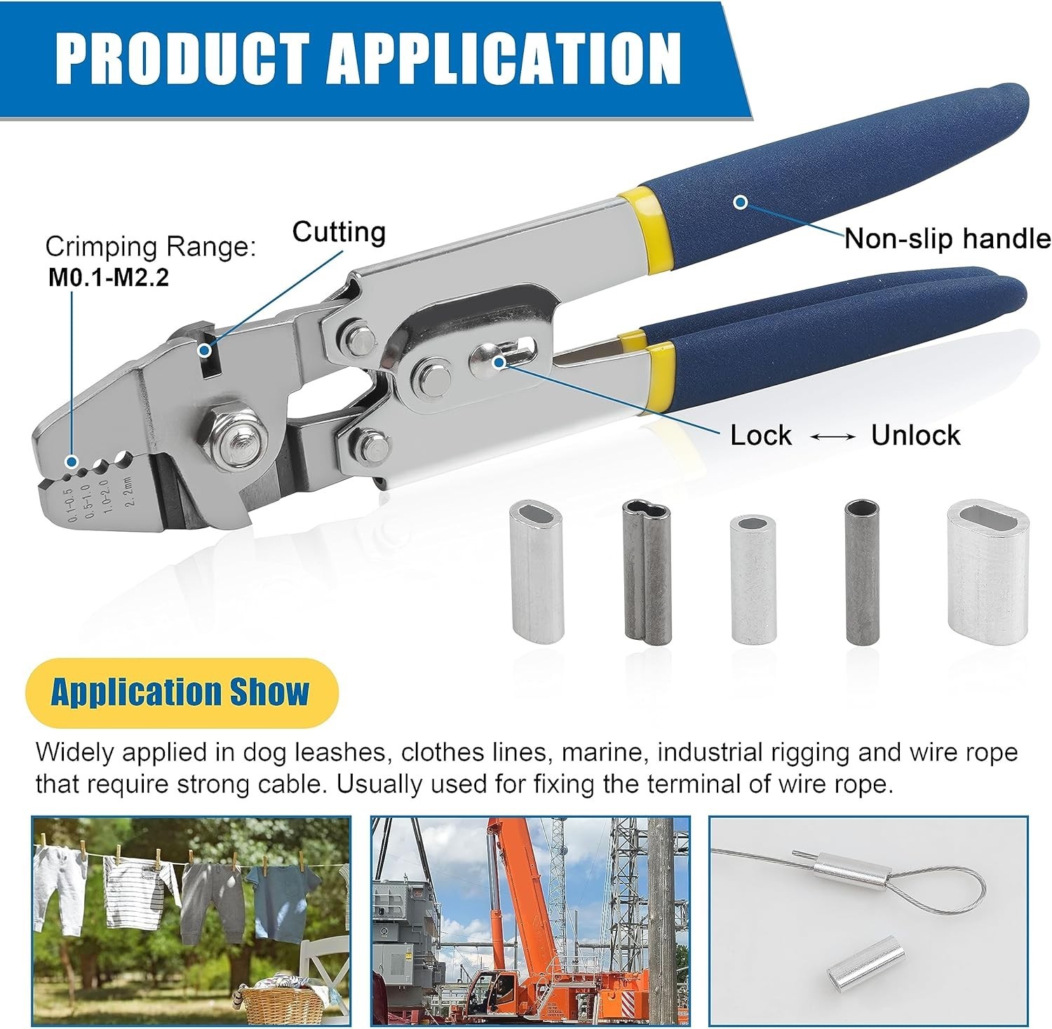 Fishing Crimping Tool Kit,Stainless Steel Fishing Crimping Pliers Wire Rope C…