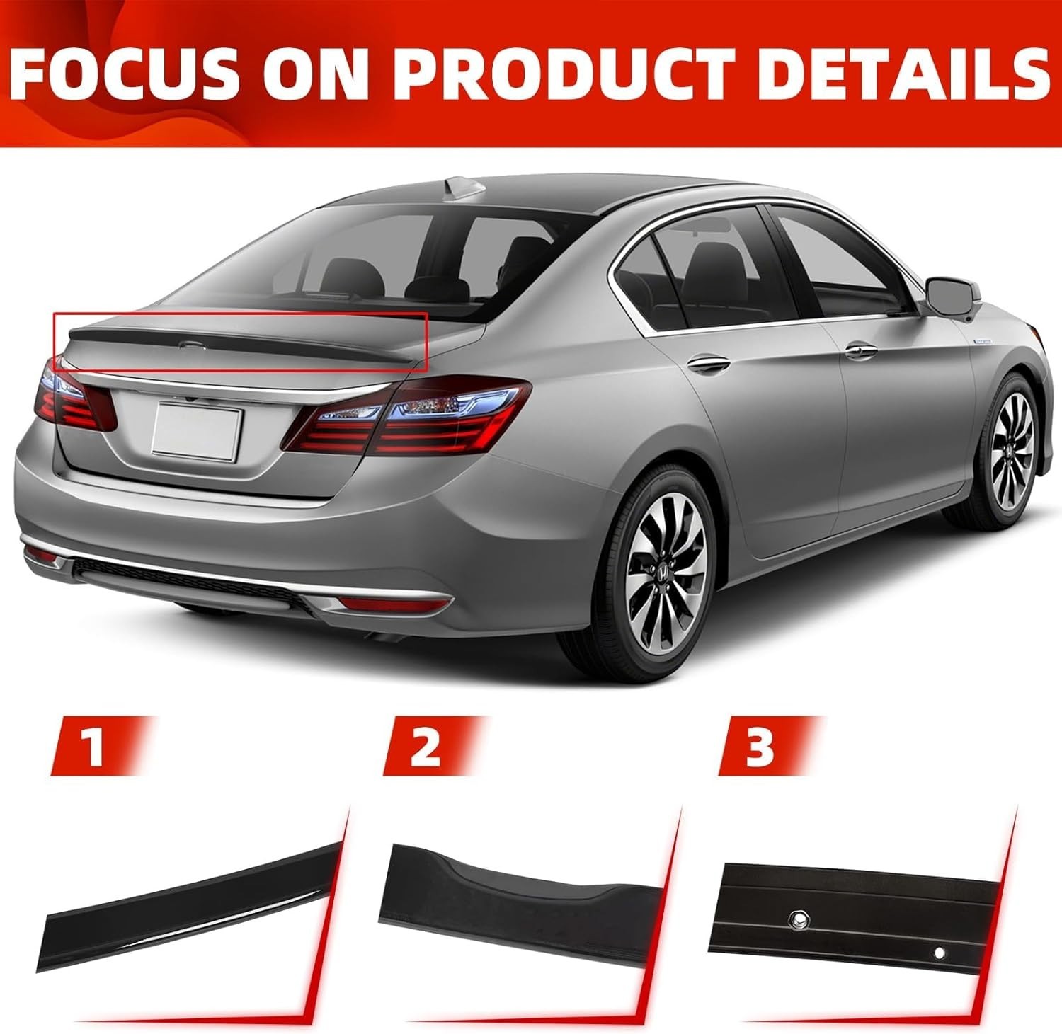 Rear Trunk Spoiler Wing for 2013 2014 2015 2016 2017 Honda Accord 4 Door Sedan