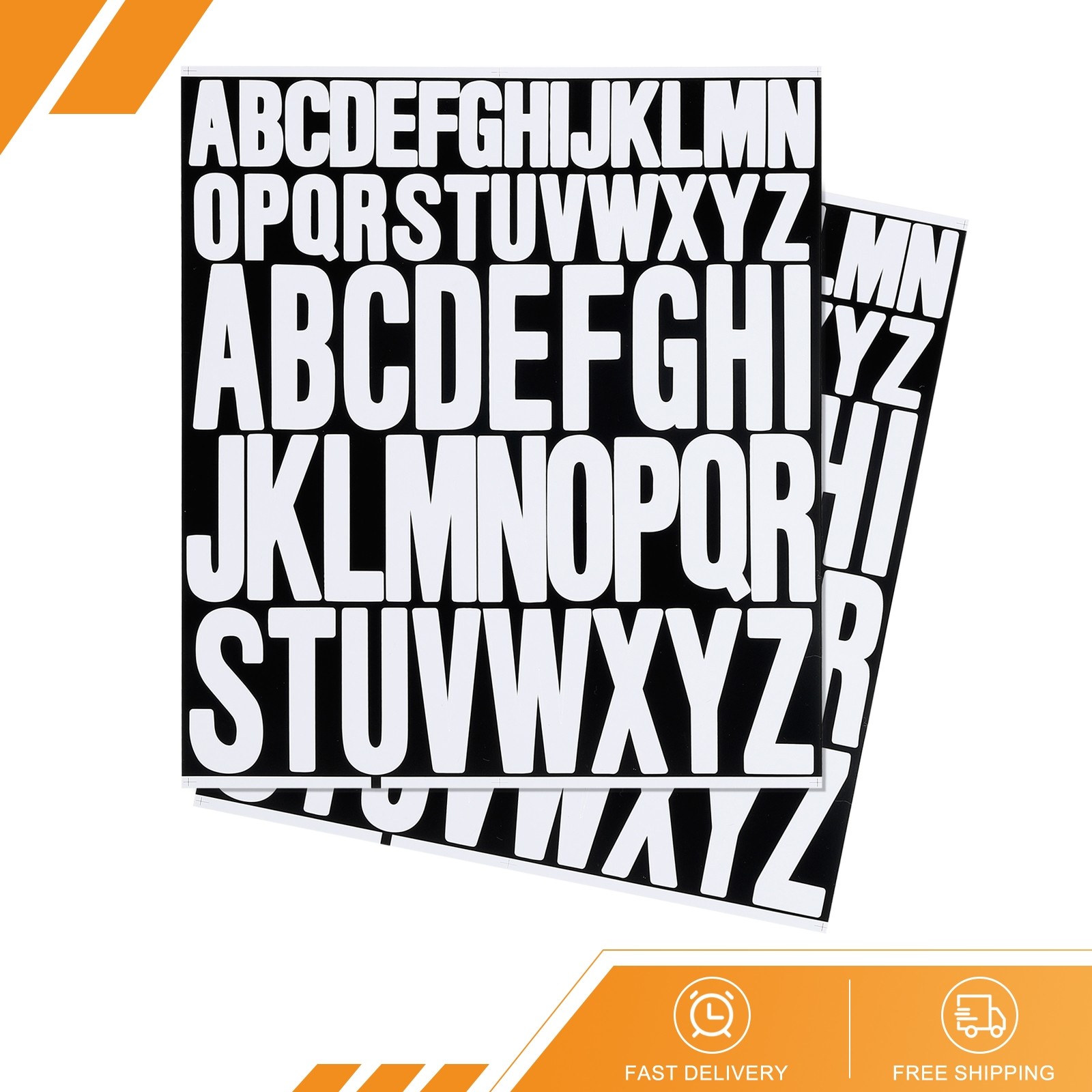 Letter Stickers 1" 2" 12 Sheets Self Adhesive Alphabet Sticker White