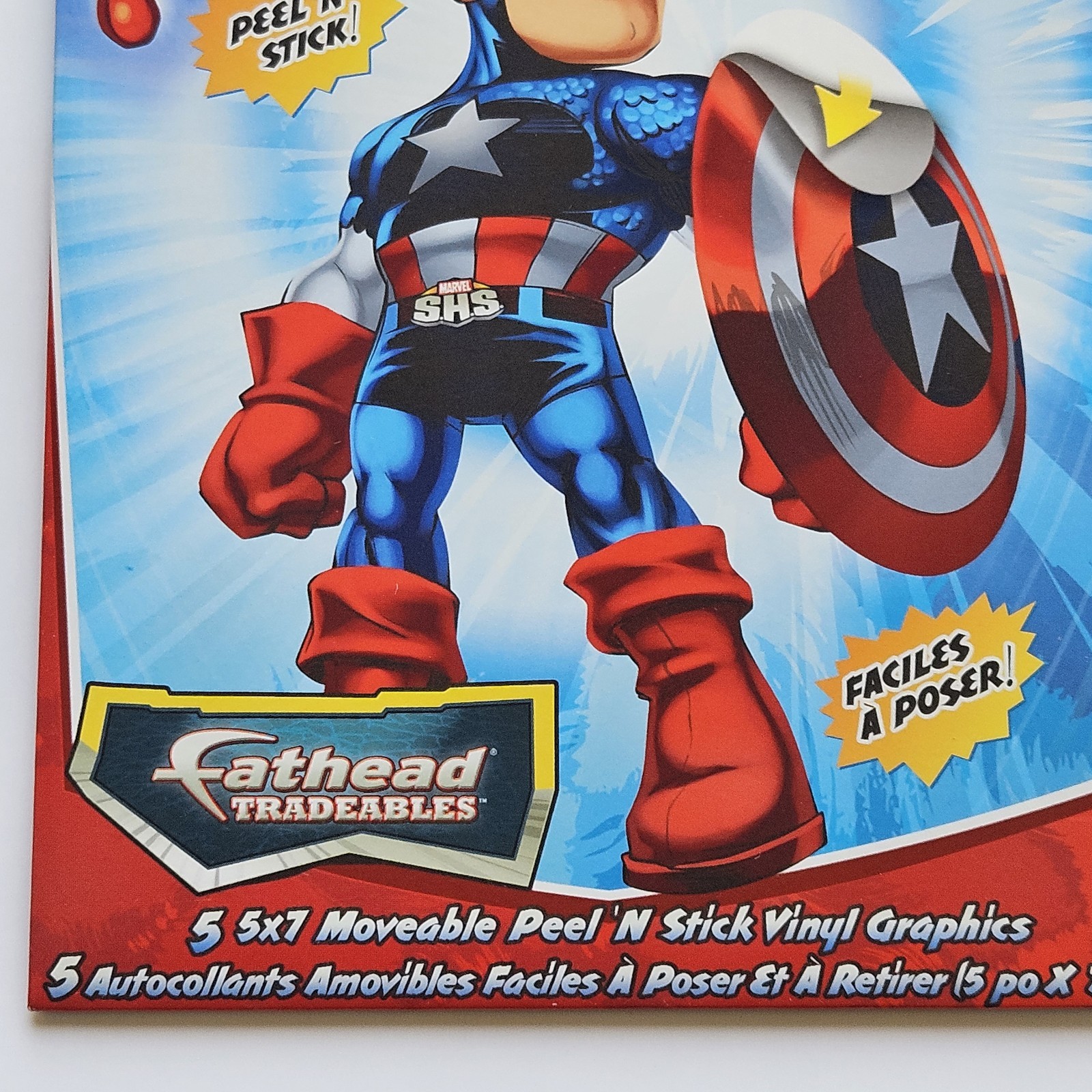 NEW Lot Of 5 Marvel Super Hero Squad Fathead Peel N Stick Vinyl Graphics 5×7 Cap