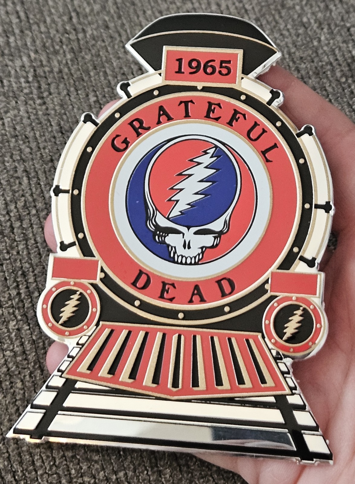 GRATEFUL DEAD Band 1965 TRAIN METALLIC STICKER Decal Embossed Vintage Merch RARE