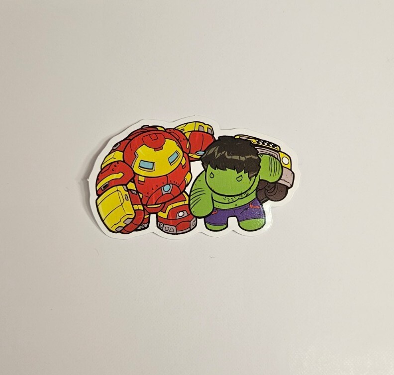The Hulk And Hulkbuster – Laptop Sticker / Skateboard Decal