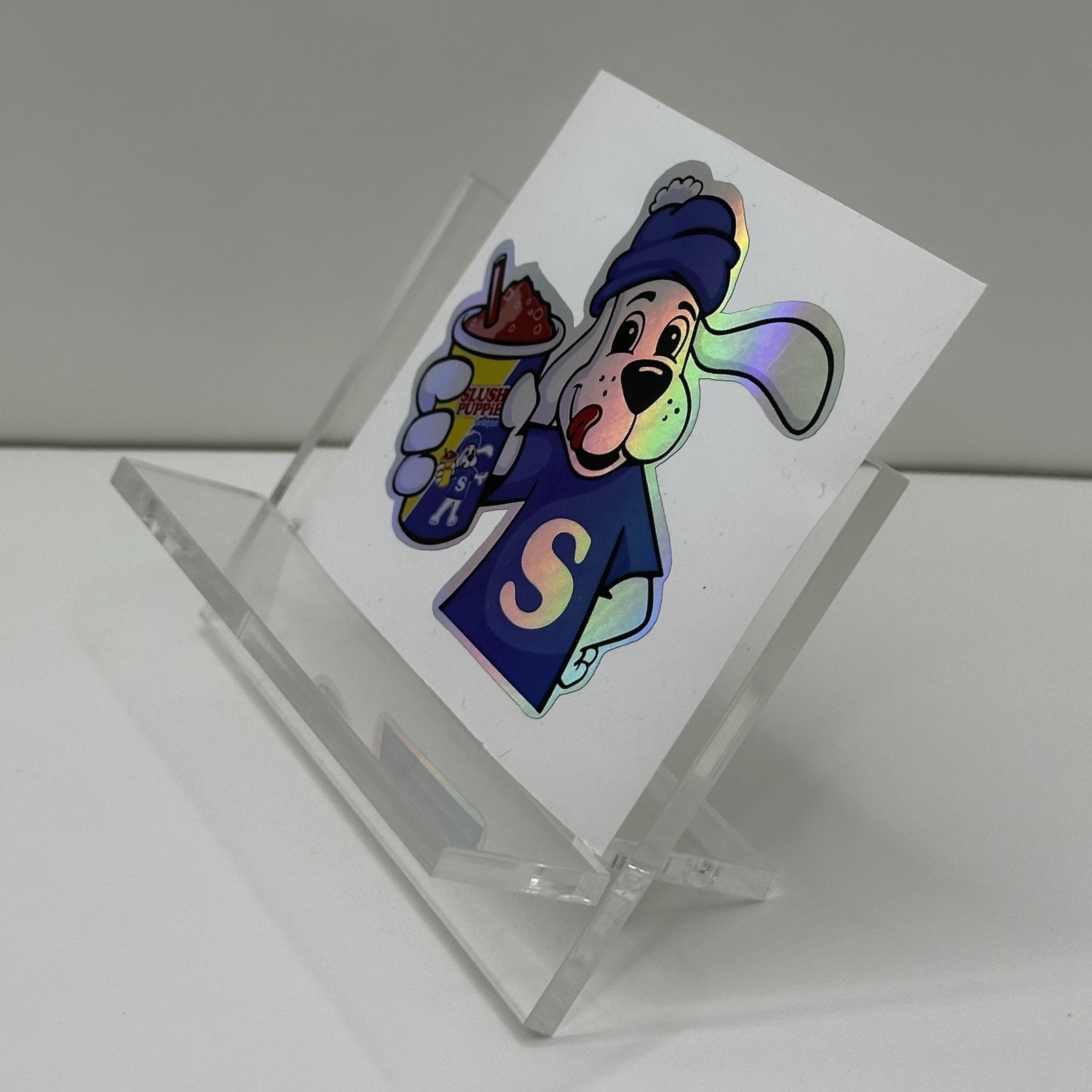 HOLOGRAPHIC SLUSH PUPPIES 3” INCH Vinyl Sticker Decal Retro VTG Nostalgic Puppy