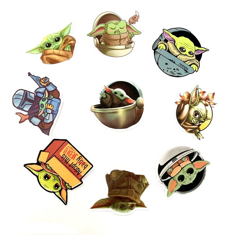 50 Pack Grogu Baby Yoda And The Mandalorian Stickers – USA Seller