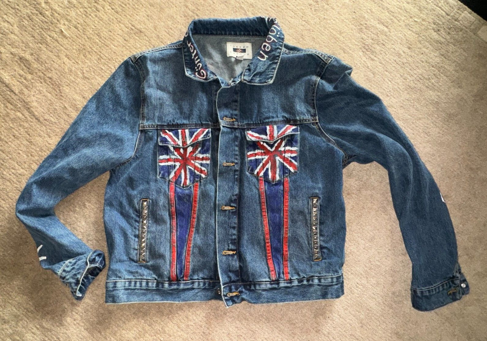 DEF LEPPARD DENIM HANDMADE JACKET- BETTER TO BURN OUT THAN FADE AWAY- PHOTOGRAPH