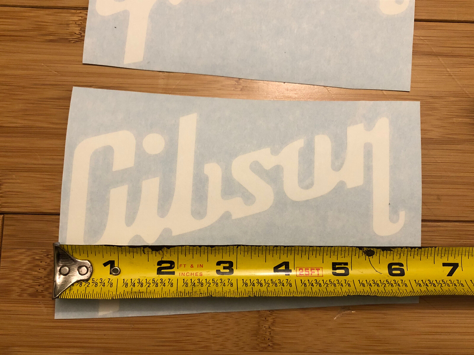 Gibson Guitar Logo 6" (set Of 2) White Vinyl Decal Sticker Logo Amp Music