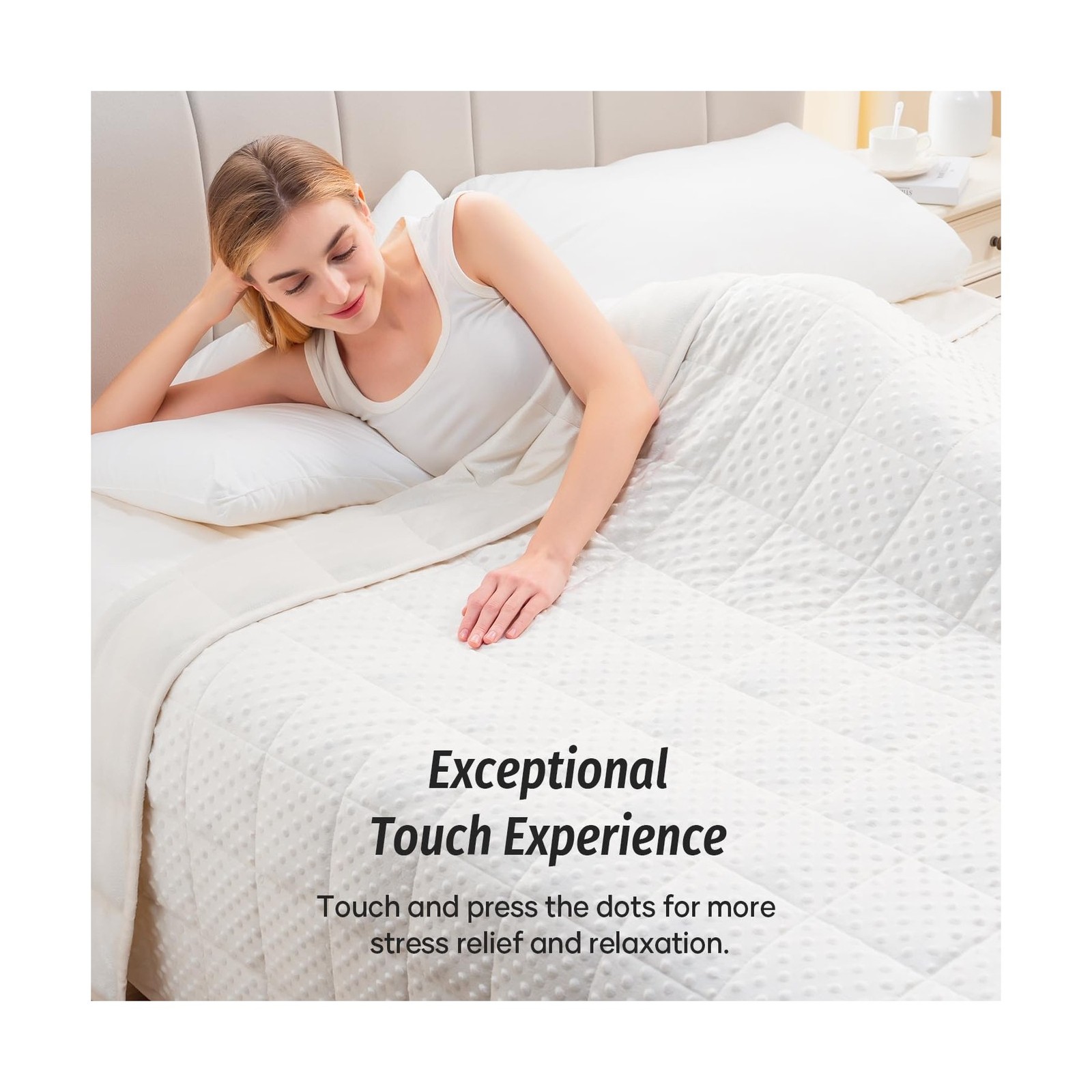 Wemore Minky Dot Weighted Blanket for Adults Queen Size 15 lbs,… USA FAST SHIP